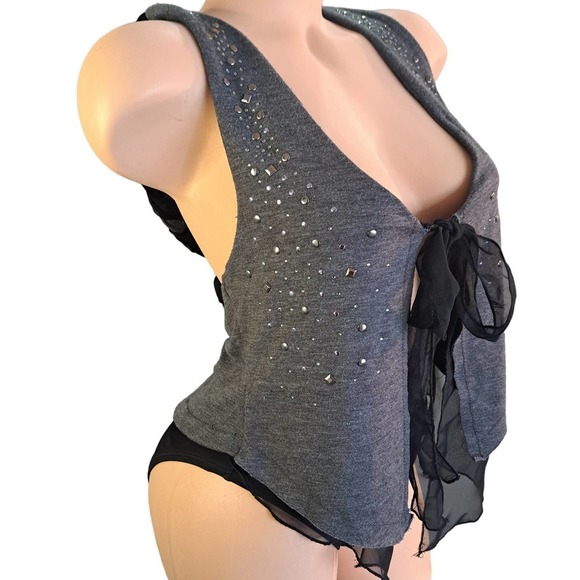 womens tank tops tie front closure - Picture 4 of 7